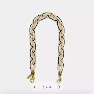 Coach leather covered short chain strap